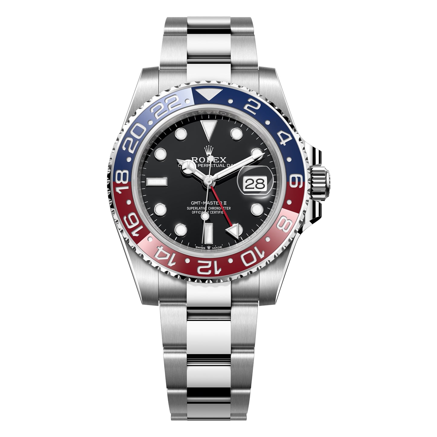 rolex gmt-master ii pepsi 40mm 126710blro-0002 oyster bracelet, unworn 2024 - luxury address watches