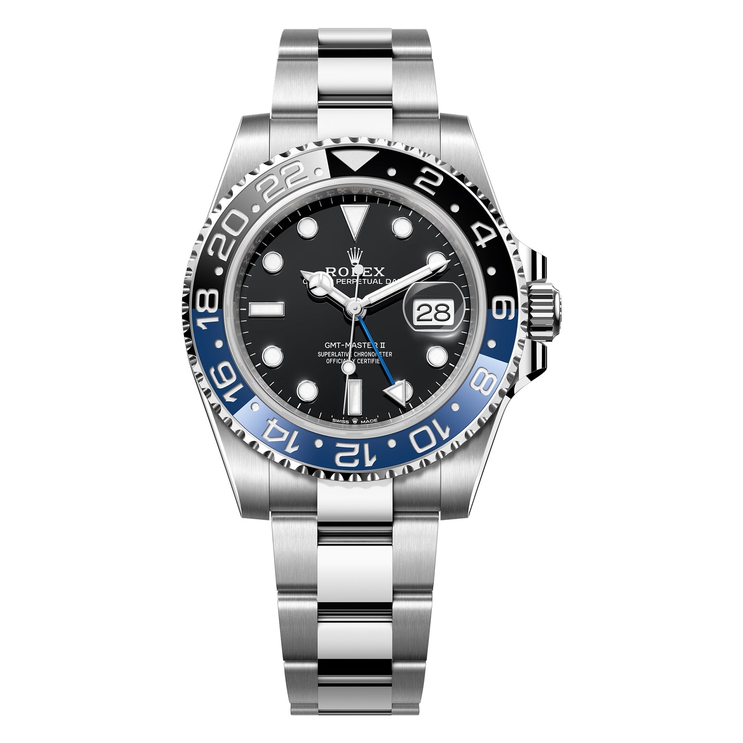 rolex gmt-master ii batman oyster 40mm 126710blnr-0003 black dial, unworn 2024 - luxury address watches