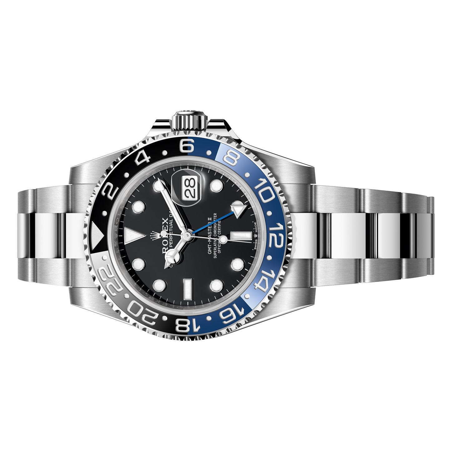 rolex gmt-master ii batman oyster 40mm 126710blnr-0003 black dial, unworn 2024 - luxury address watches